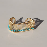 7/8" Wave Bracelet with Turquoise Beads: TA733
