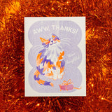 Aww, Thanks! Cat Risograph Thank You Card