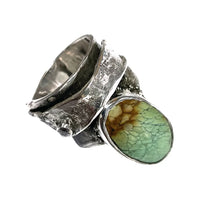 Reticulated Ring with Turquoise Stone