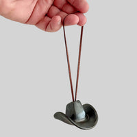 Ceramic Cowboy Hat Ornament — Black Gold