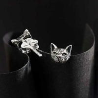 3D Cat Head Post Earrings
