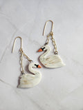 Porcelain Swan Earrings