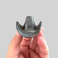 Small Ceramic Cowboy Hat Weed Vase Home Decor - Black Gold