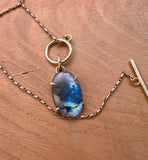 Oval Labradorite & Brass Necklace
