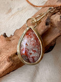 Crazy Lace Agate & Brass Necklace