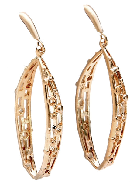 Atomic Dangle Earrings - Yellow Gold Satin