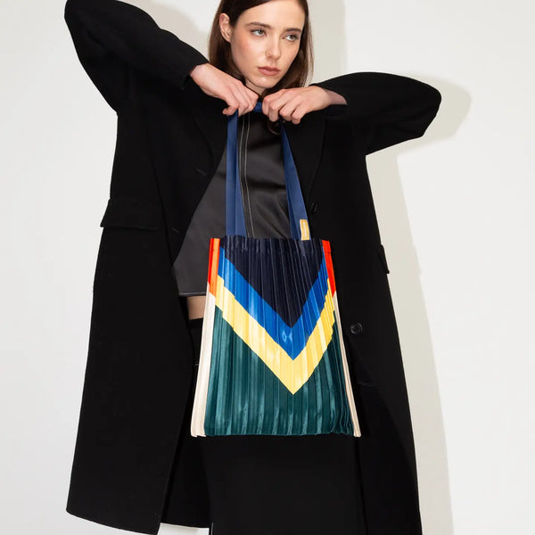 Satin Pleated Tote Bag Rei