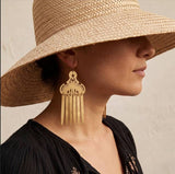 Falling Felines Brass Earrings