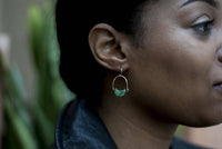 Silver Mini Eclipse Earrings in Abalone