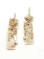 Reticulated Earrings with Bezel Set Garnets