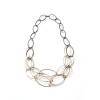 Emma Necklace in Steel and Bronze