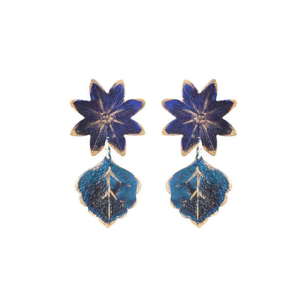 Bali Flower + Leaf Earrings