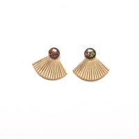 Black Opal Studs with Pleat Jackets