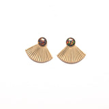 Black Opal Studs with Pleat Jackets