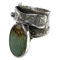 Reticulated Ring with Turquoise Stone
