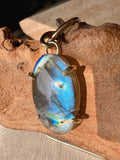 Oval Labradorite & Brass Necklace