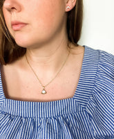 Peplum Charm Necklace in Pearl