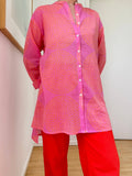 Long Cotton Button-Down Shirt