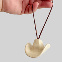 Ceramic Cowboy Hat Ornament — Clear Parchment