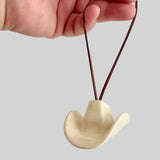 Ceramic Cowboy Hat Ornament — Clear Parchment