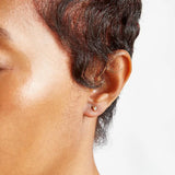 White CZ Round Stud Earrings