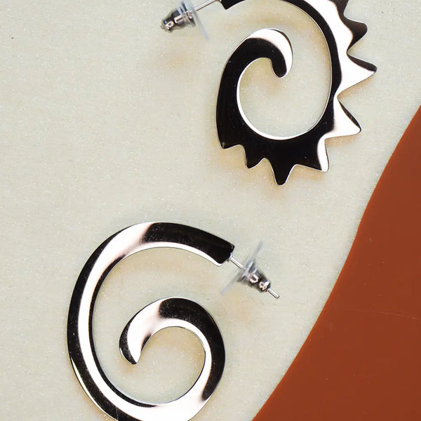 Caracol & Espiral Silver Hoops