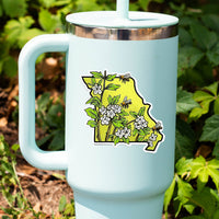 Missouri State Flower and State Insect Vinyl Sticker