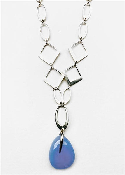435 Custom Chalcedony Pendant - Sterling Silver Polished