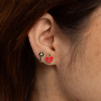 Heart Lock & Key Earrings