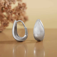 Large Teardrop Huggie Hoop Earrings