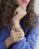 Lacuna Ring in Lapis, Brass