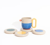 Multicolor Ceramic Coaster Set
