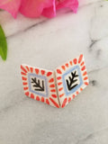 Scandinavian Diamond Porcelain Stud Earrings