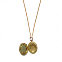 Oval Locket Necklace with Wyoming Jade