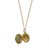 Oval Locket Necklace with Wyoming Jade