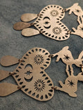 Dancing Hares Brass Earrings