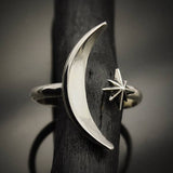 Bronze Adjustable Moon and Star Ring
