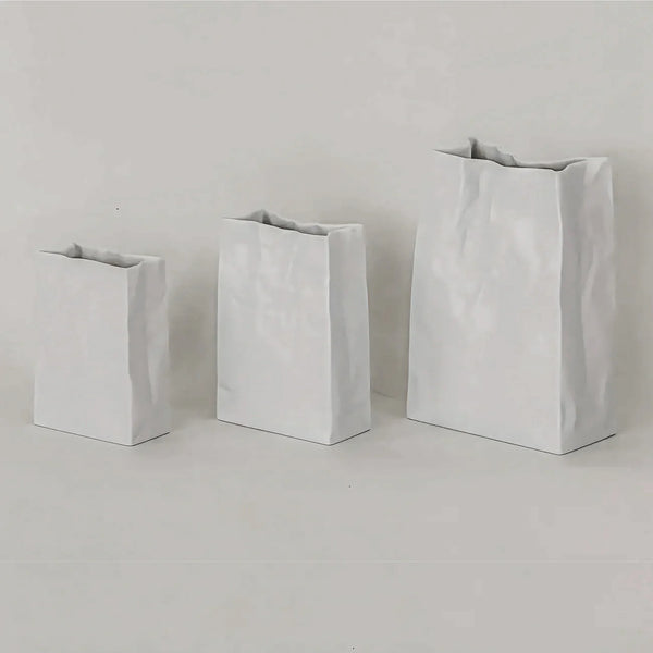 KOMATSU MAKOTO Ceramic Paper Bag Vase