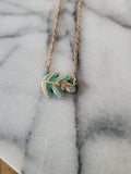 Porcelain Leaf Pendant Necklace