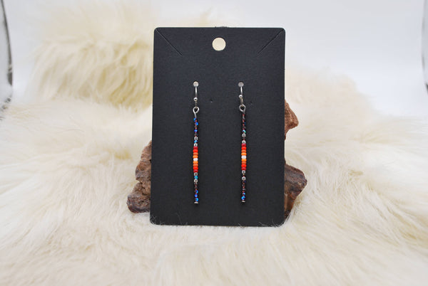 Red Ombre Ojibwe Dangle Earrings
