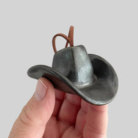 Ceramic Cowboy Hat Ornament — Black Gold