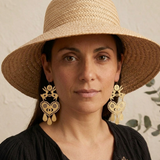 Dancing Hares Brass Earrings
