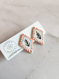 Scandinavian Diamond Porcelain Stud Earrings