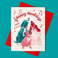 Wreck the Halls Risograph Christmas Card