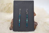 Sparkle Turquoise Ombre Ojibwe Dangle Earrings
