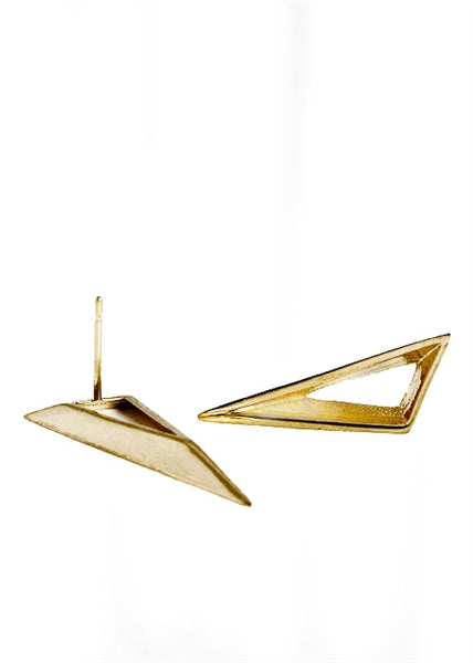 3 Corners Earrings - Yellow Gold Polished