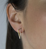 3 Corners Earrings - Yellow Gold Polished