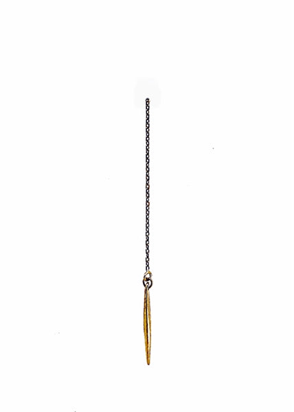 Dagger Threader Earrings - Yellow Gold Polished