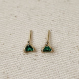 Mini Colored CZ Triangle Stud