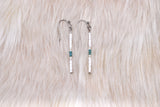 White, Silver, and Turquoise Ojibwe Ombré Dangle Earrings